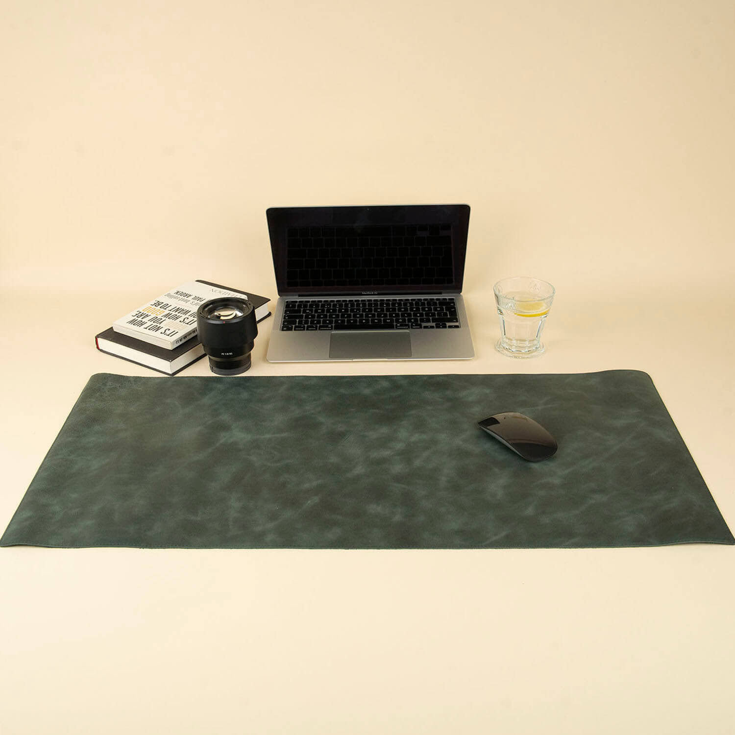 YSAGi Large PU Leather Desk Pad Protector - 47.2"x23.6" Mouse Mat & Writing Surface, Non-Slip (Dark Green) - View #7