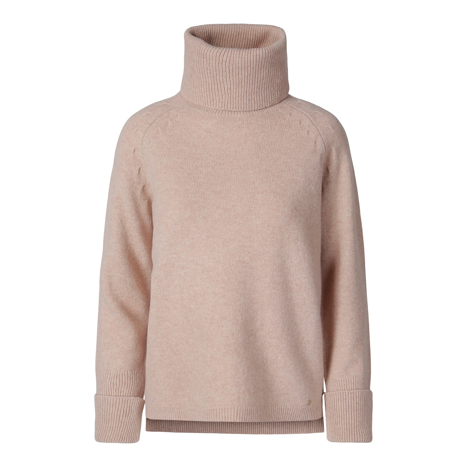 Women's "Cosy" Chunky Turtle Neck Pullover - Pink Melange | Extra Large | Tirillm