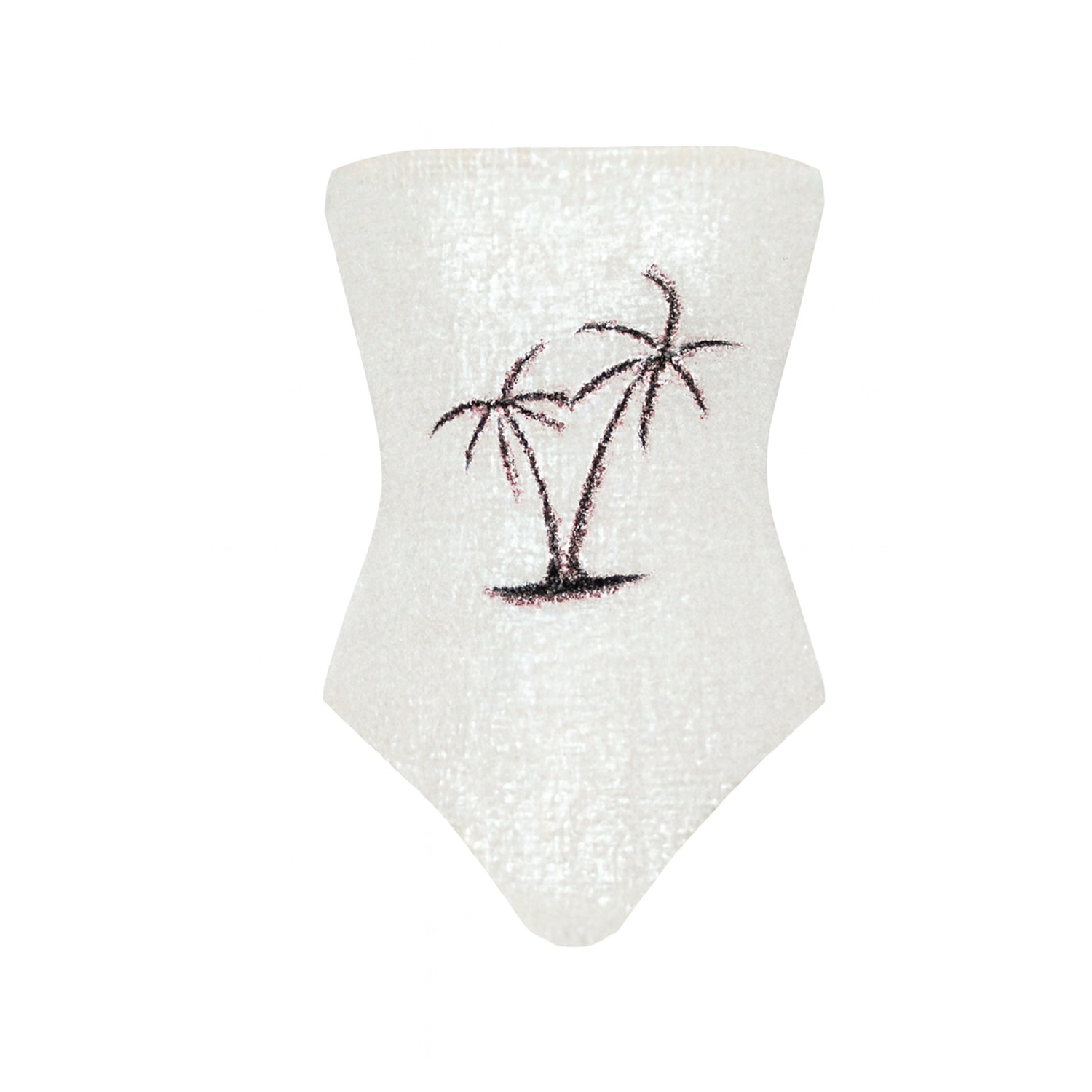 Oceanus Swimwear Women's Chrissy Hand Embroidered Sequin Swimsuit White In White