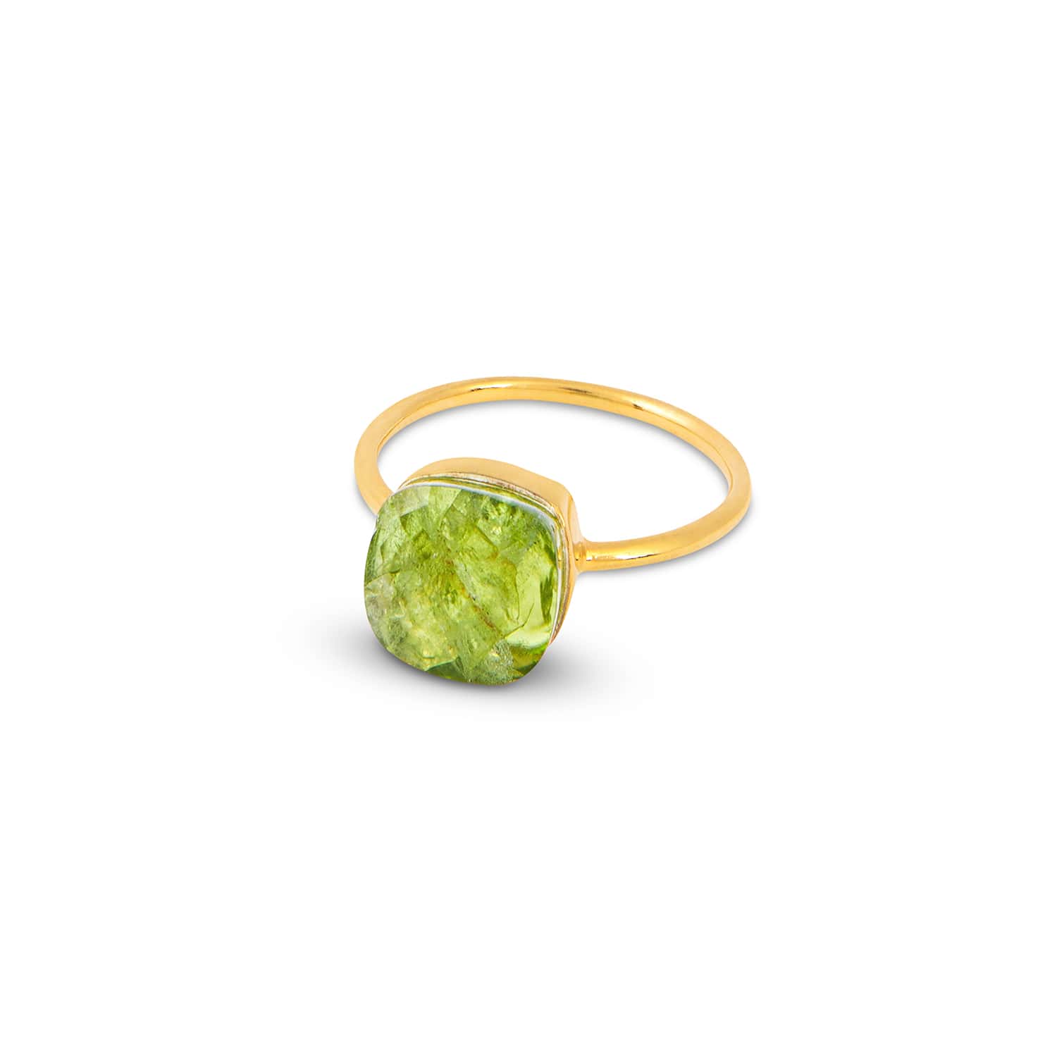 Amadeus Women's Gold / Green Sophia Peridot Gold Gemstone Ring In Brown