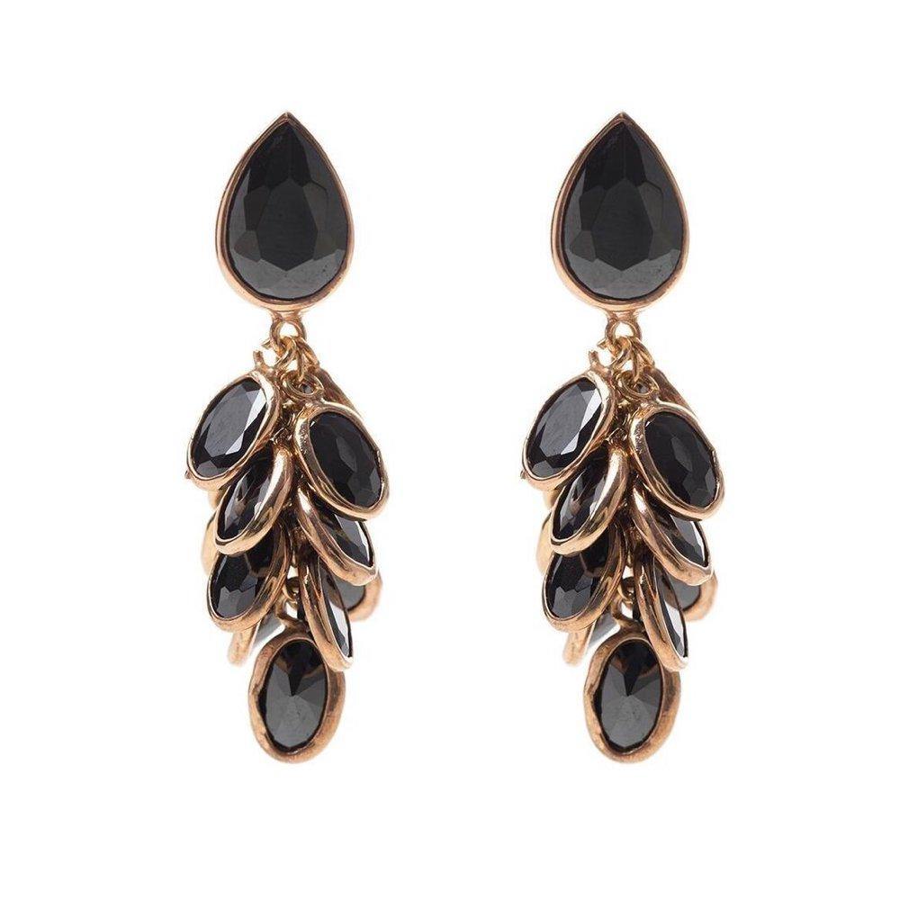 Women’s Petite Black & Rose Gold Crystal Drops Freya Rose