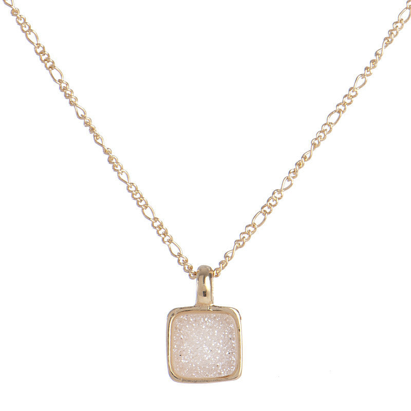 Marcia Moran Women's Gold Boxie Square Druzy Necklace