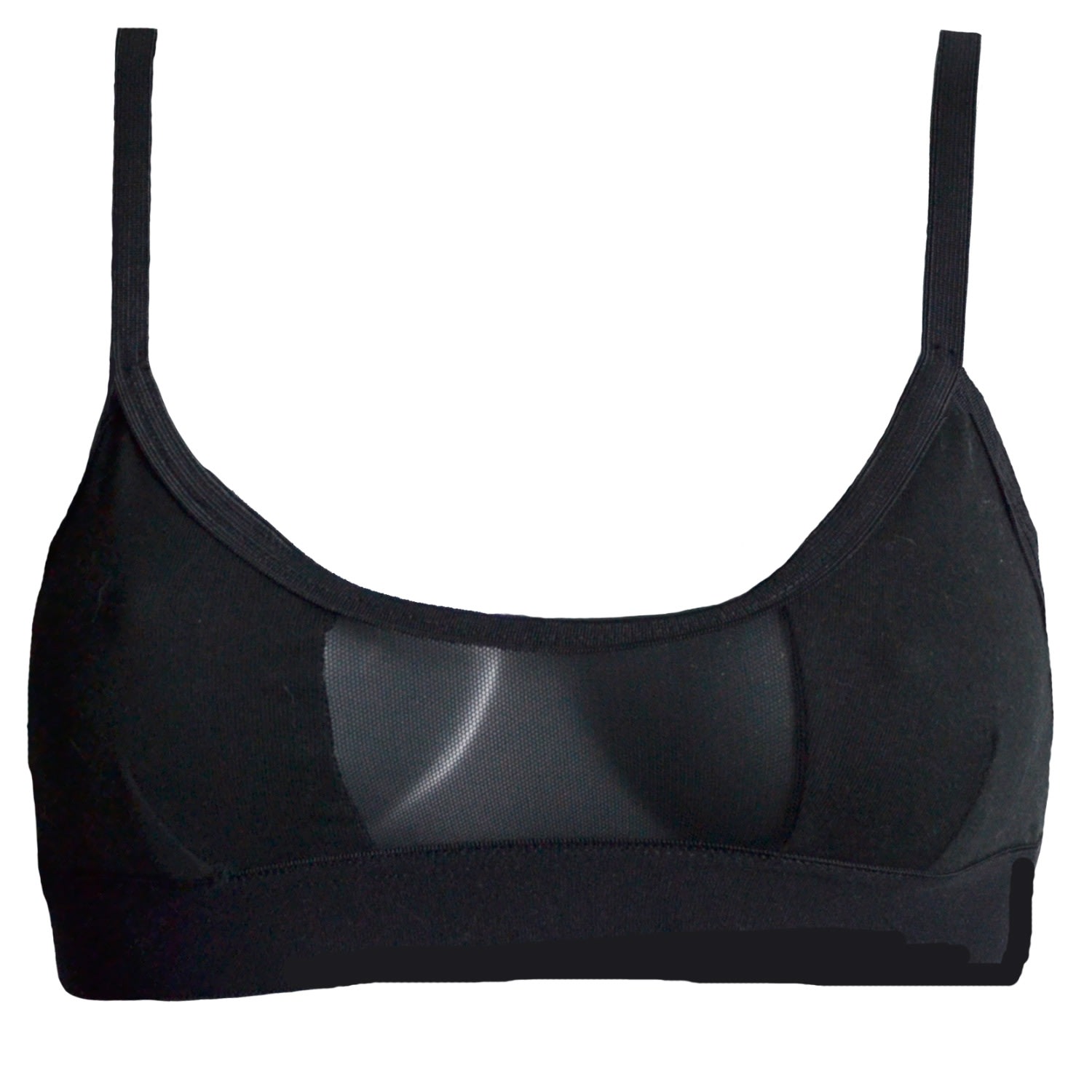 Women’s Black / White Artemis Non-Wired Cotton Black Bralette Small Hidden Beneath