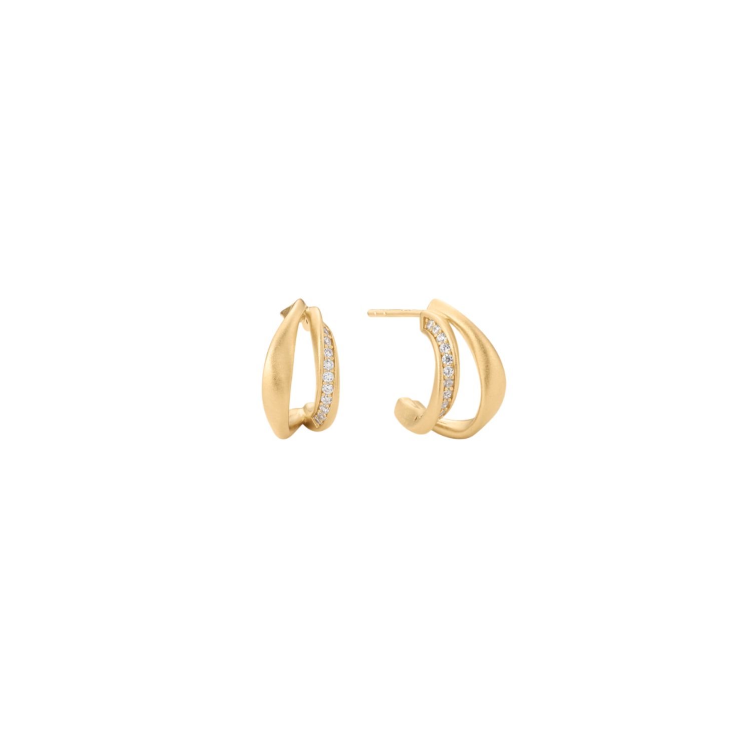 Vanchi Women's Nadine Pavé Twisted Stud Earrings In Gold In Gold