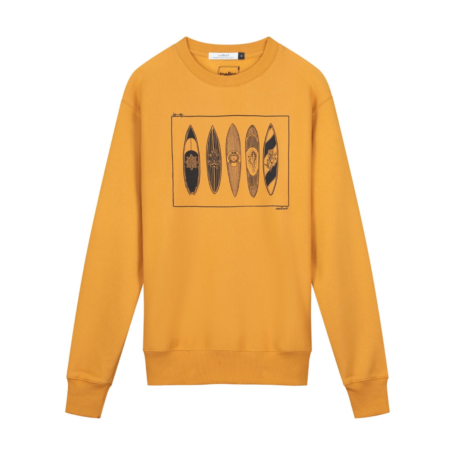 Collect The Label Yellow / Orange Surf Sweater Ocher In Yellow/orange