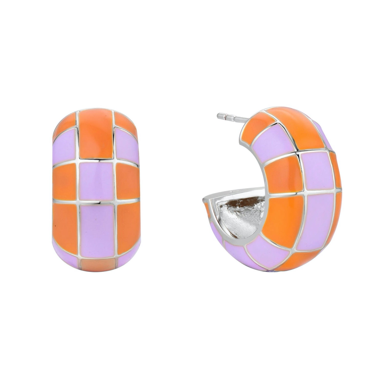 Women’s Yellow / Orange Annie Apple Groove Chunky Lilac Orange Enamel Hoop Earrings Bermuda Watch Company