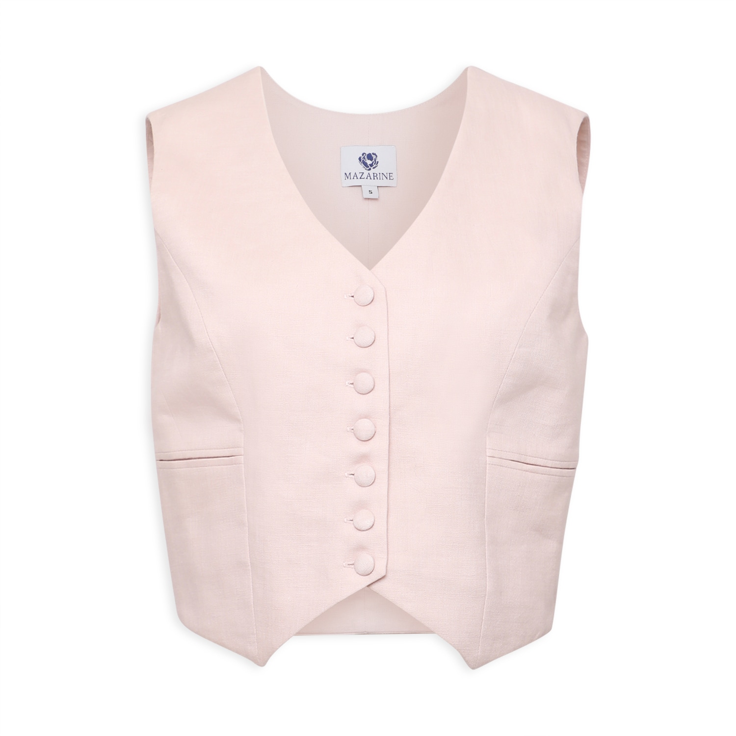 Women’s Pink / Purple Pink Linen Fitted Vest Small Mazarine Ladies’ Garments Trading Co. L. l.c.