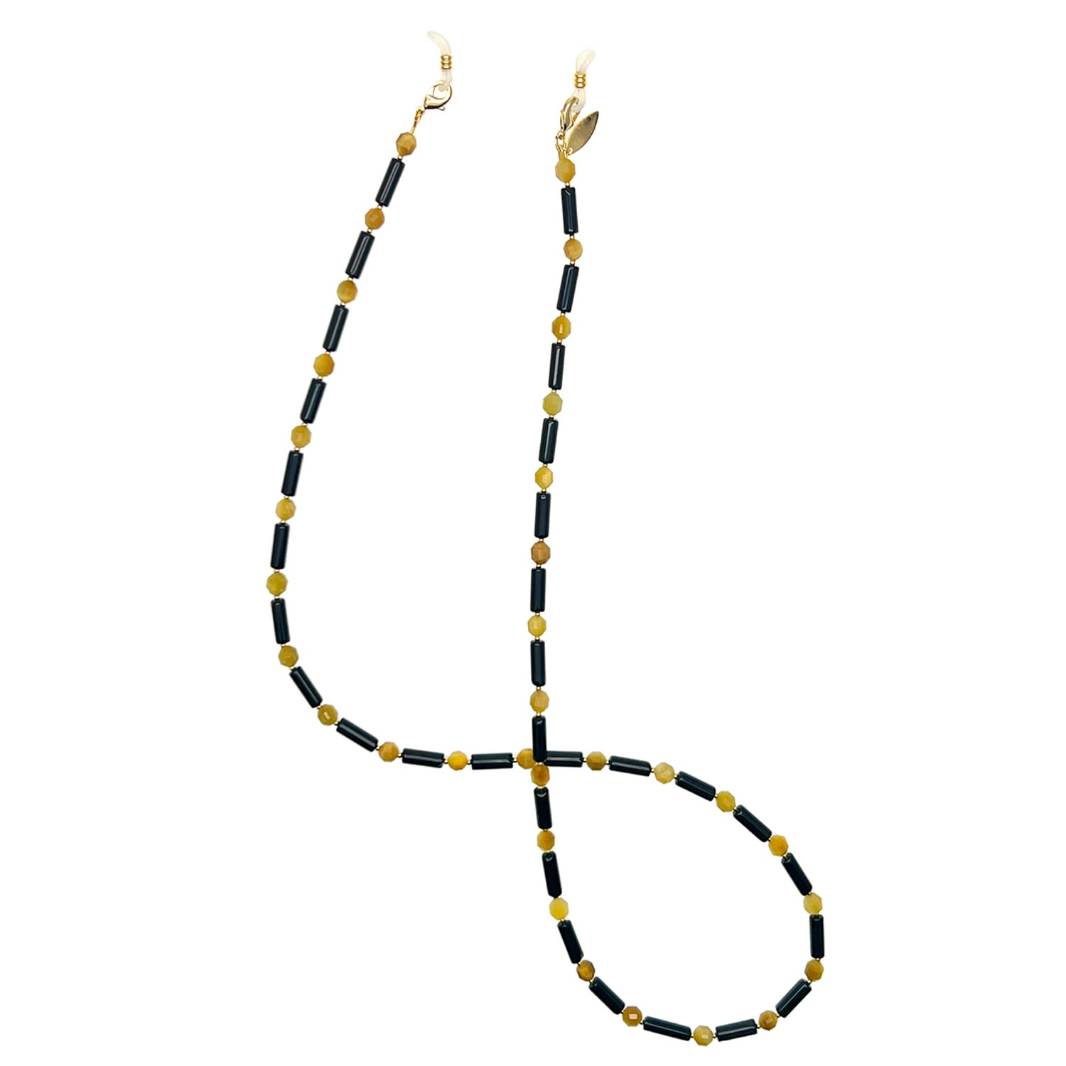 Farra Women's Black / Yellow / Orange Colorful Gemstone Multi-way Glasses Chain In Multi