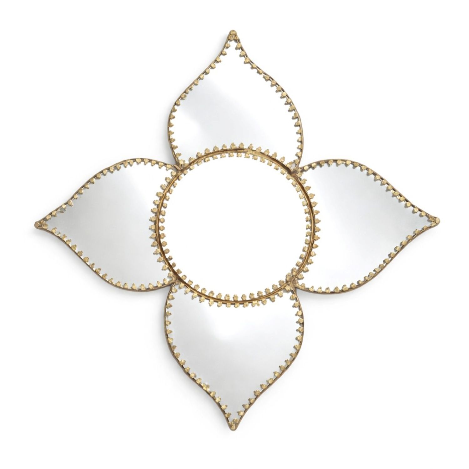 Lila Rasa Gold Clover Jewelled Brass Mirror