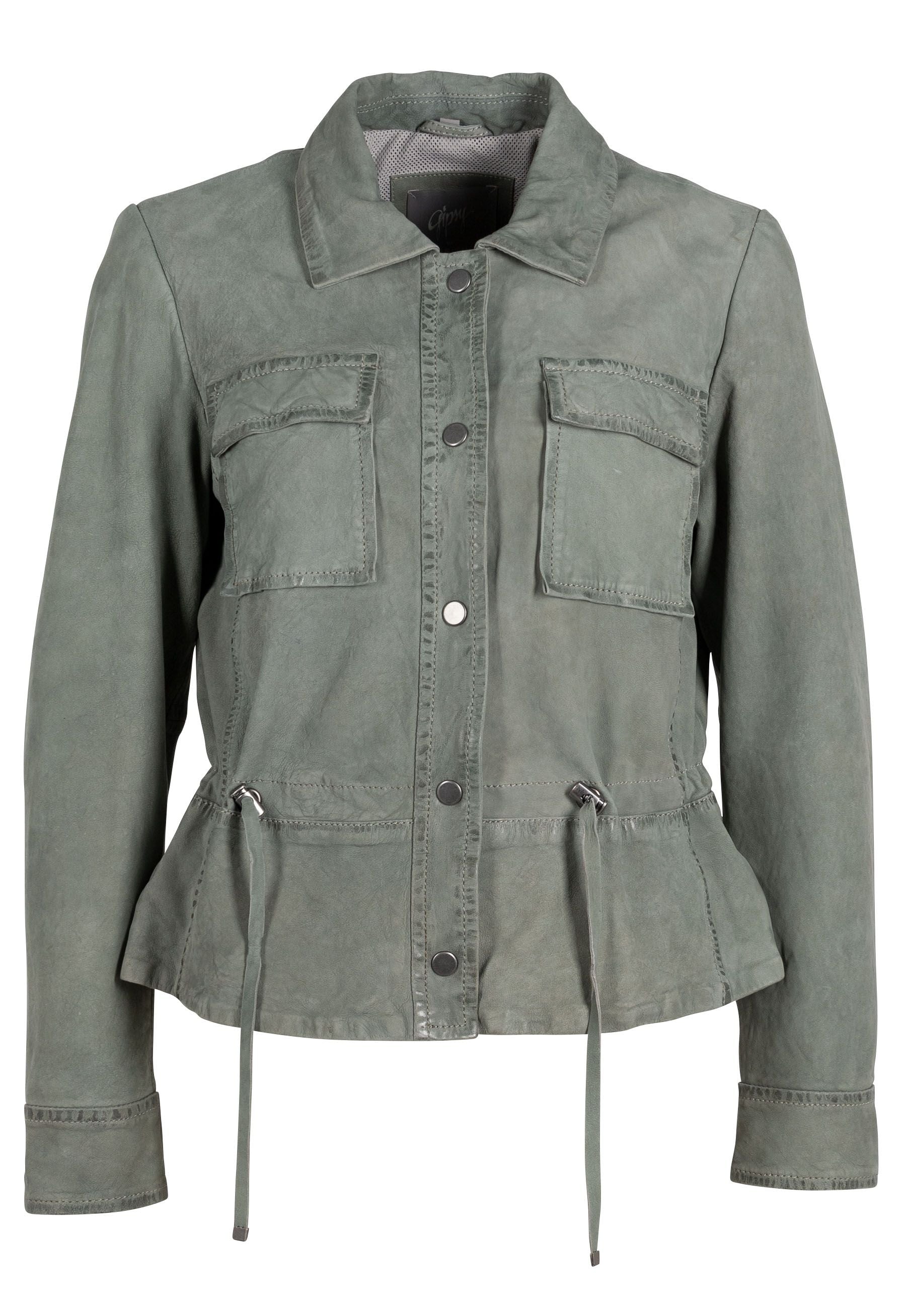 Mauritius Women's Green Amaja Rf Leather Jacket, Sage In Green