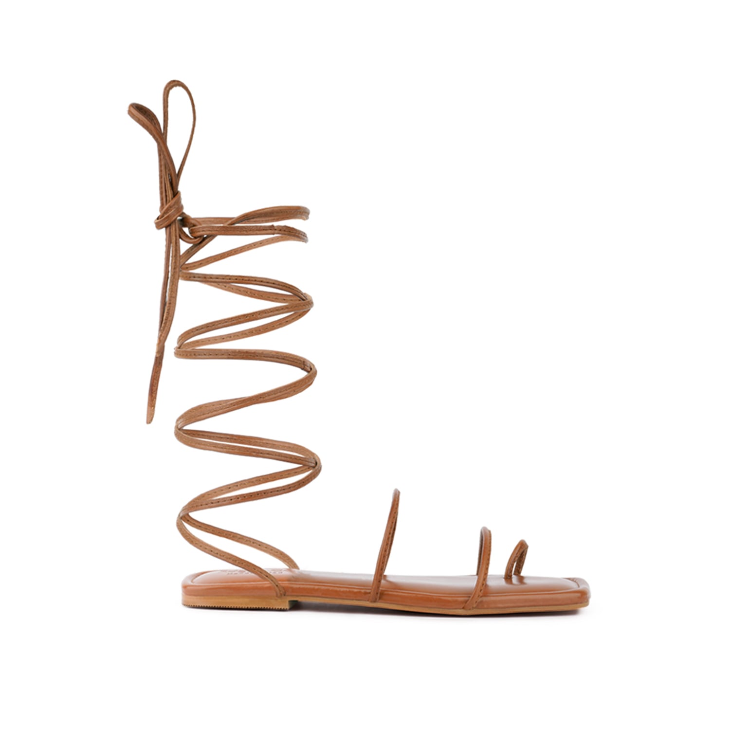 Rag & Co Women's Brown Amatha Tan Essential Toe Ring Summer Leather Flats By  In Brown