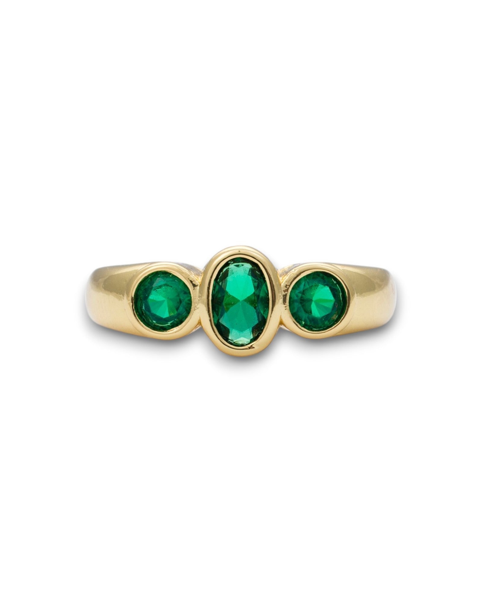 Kybele Studio Women's Gold / Green Trinity Spark Ring