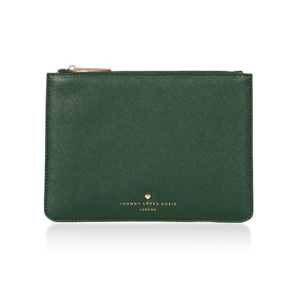 Women’s Green James Medium Pouch - Emerald One Size Jlr London