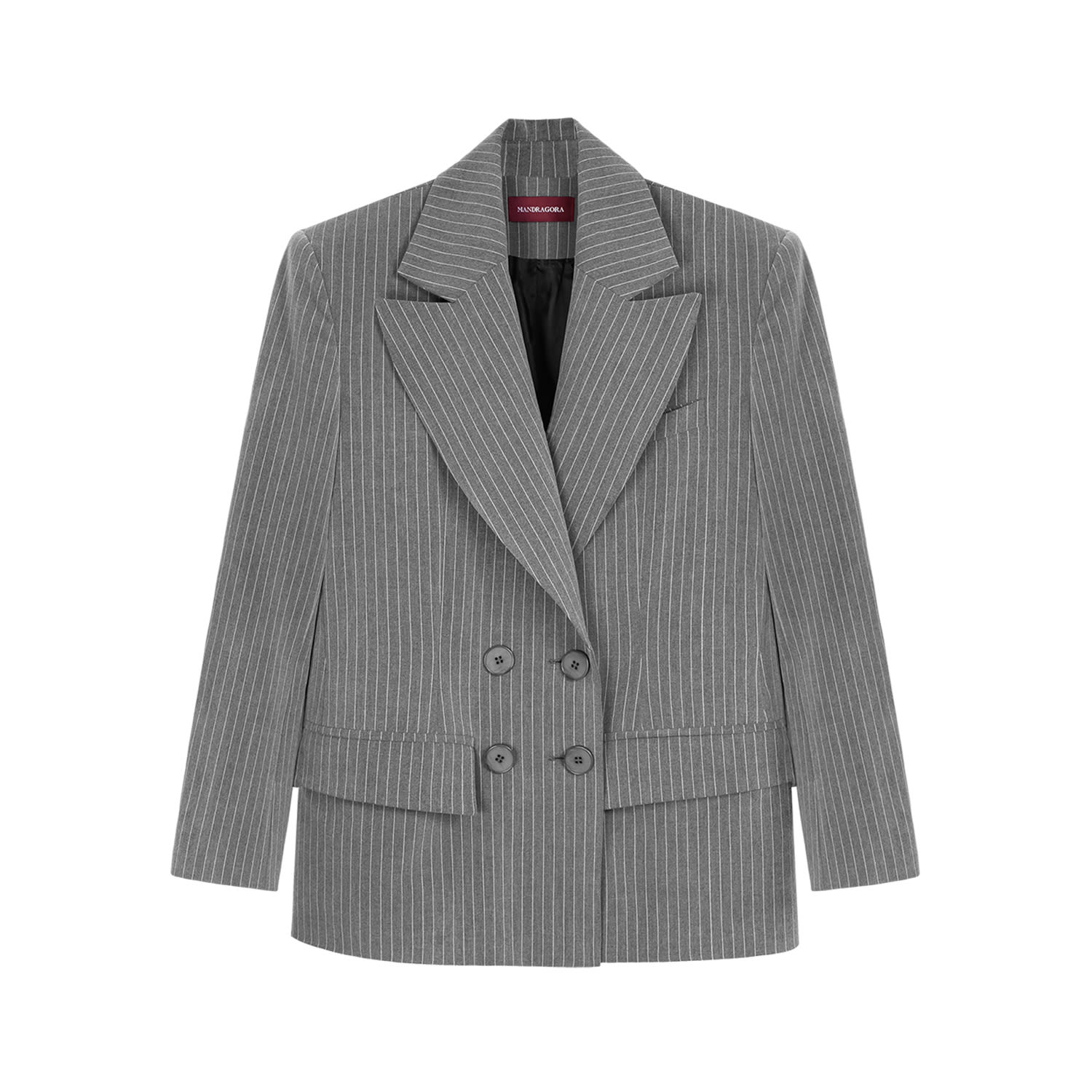Women's Double Breasted Striped Blazer Gante Grey | Xs/S | Mandragora