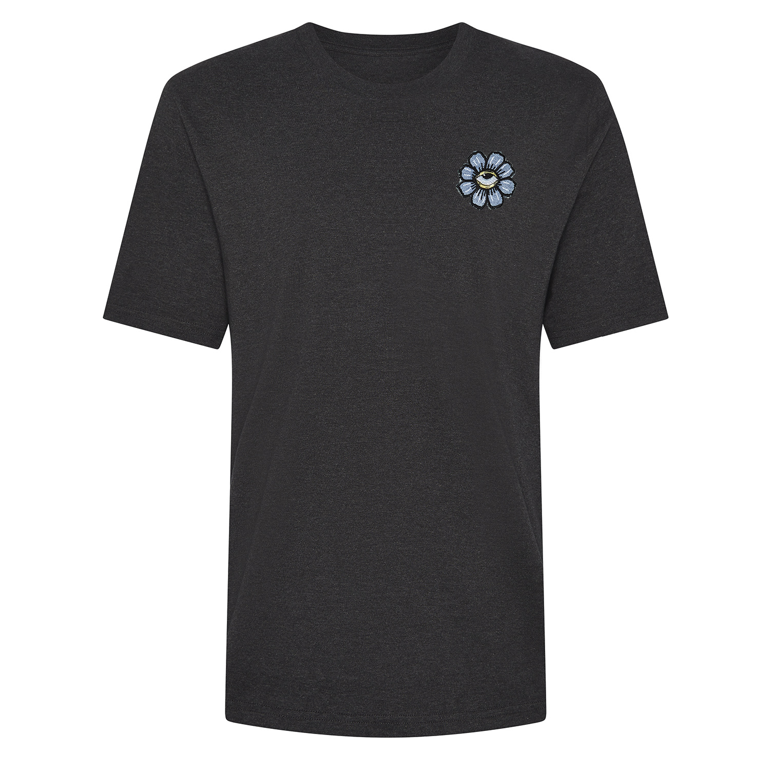 Ingmarson Men's Blue Eyed Flower Upcycled Appliqué T-shirt Grey In Grey