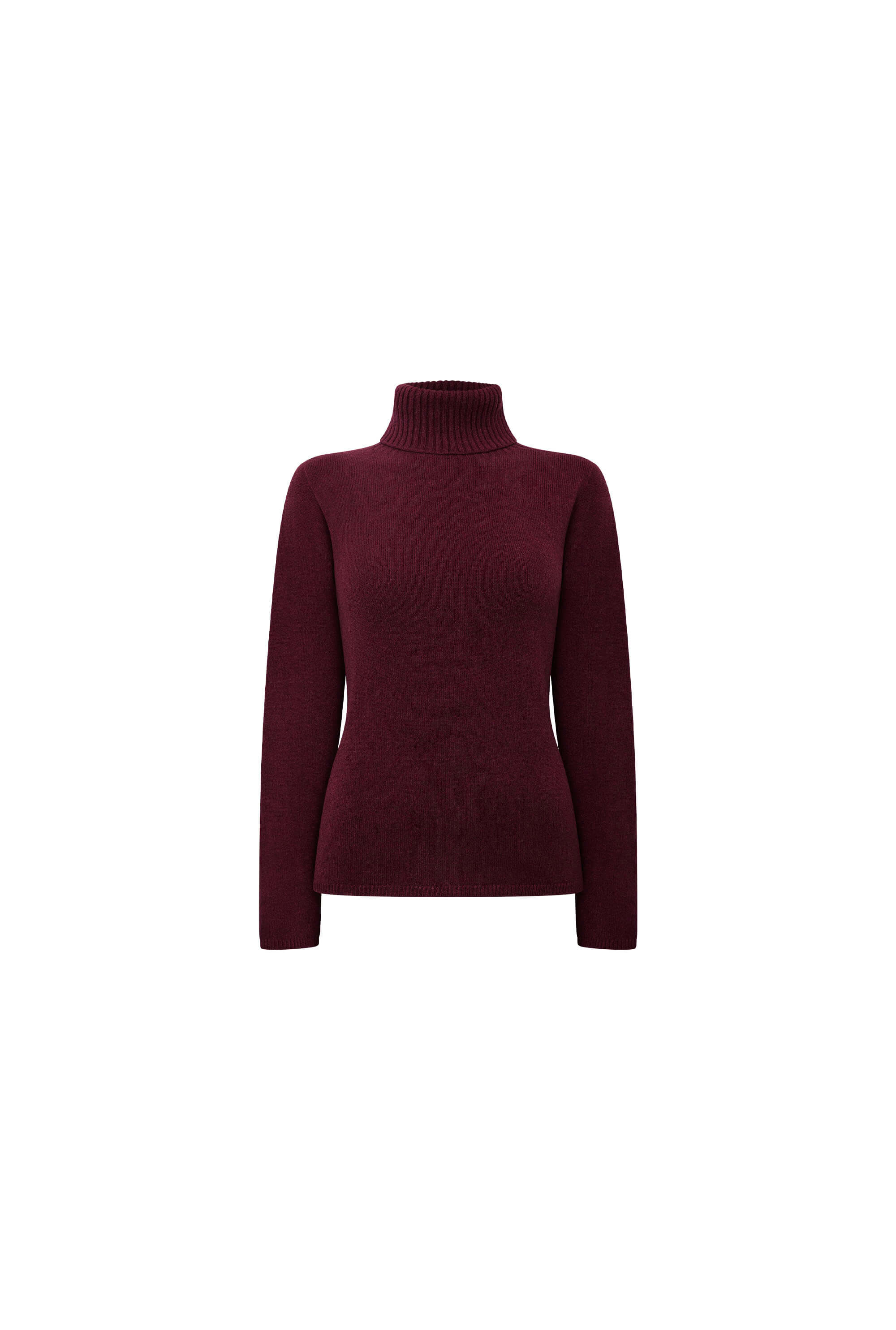 James Lakeland Women's Red Wine Polo Neck Jumper In Red