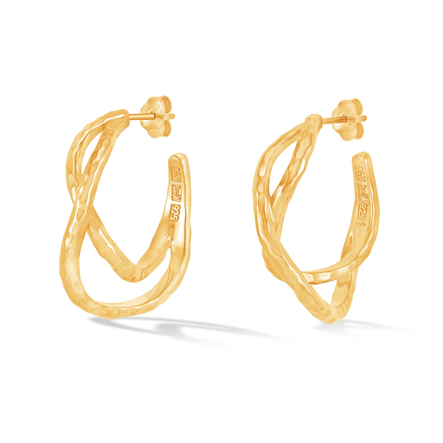Dower & Hall Women's Gold Entwined Chunky Infinity Twist Hoops In Vermeil