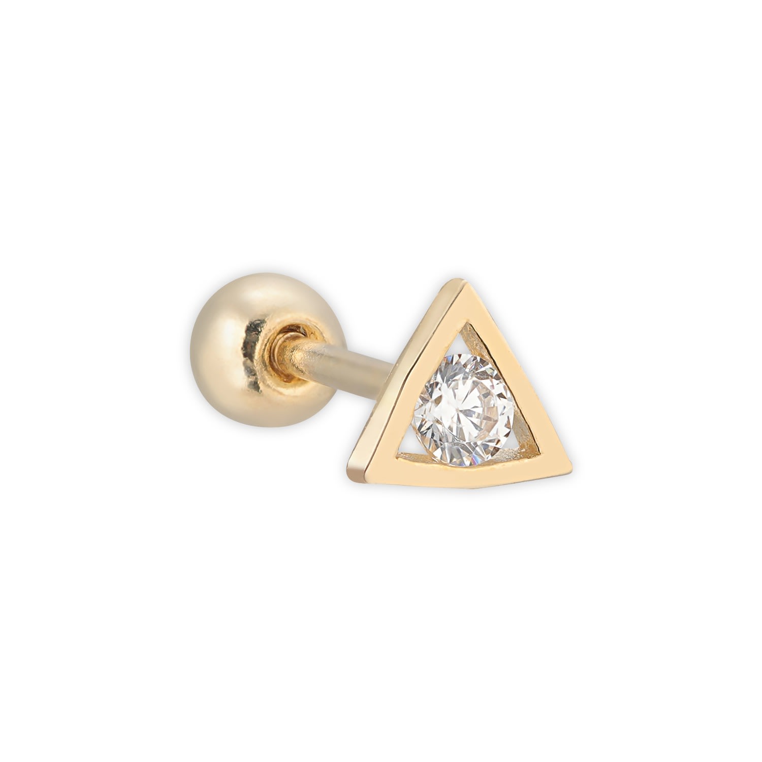 Women’s Solitaire Drops Single Gold Stud Earring Frida & Florence