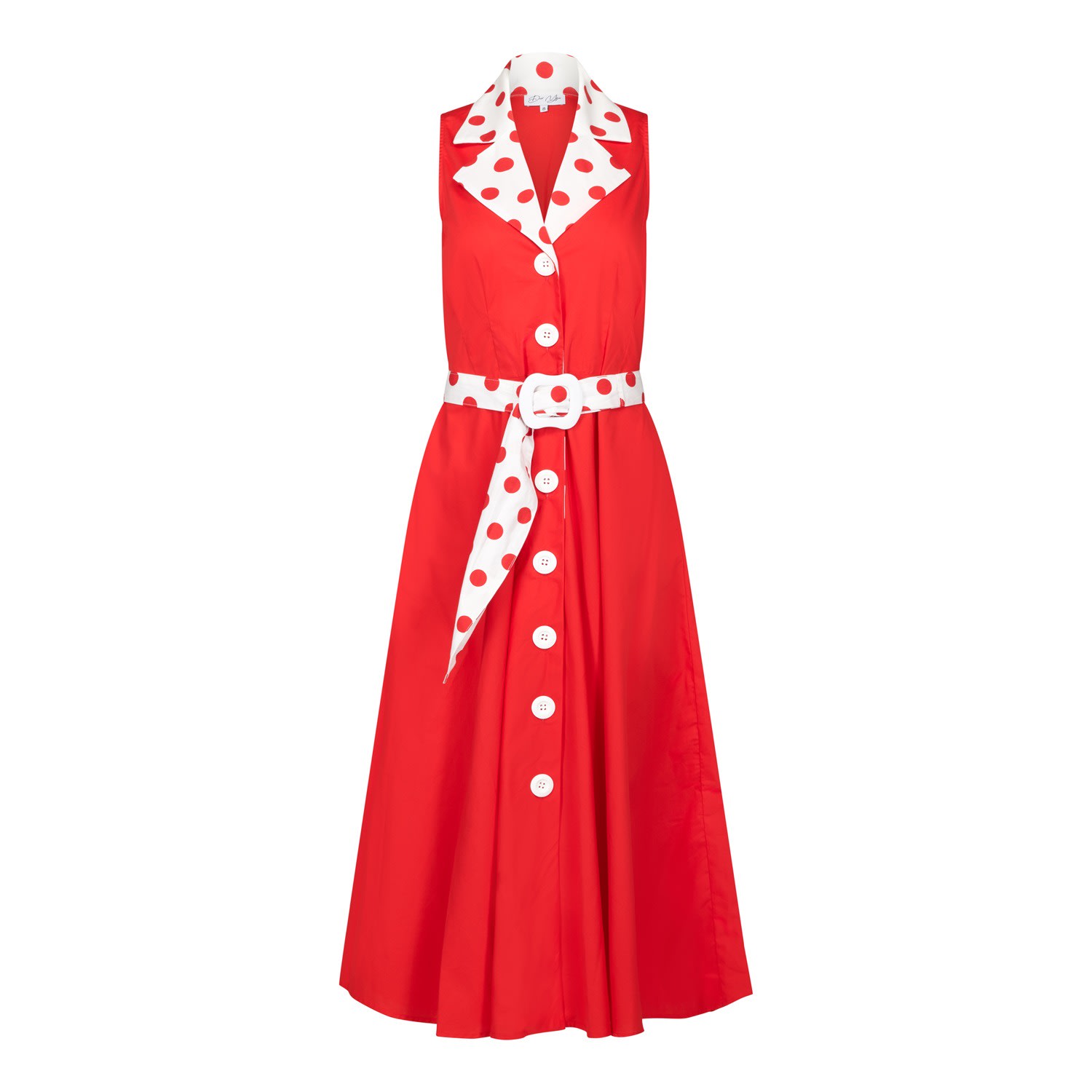 Women’s Adelaide Alluring Midi Dress In Red With White & Red Polka Dots Extra Small Deer You