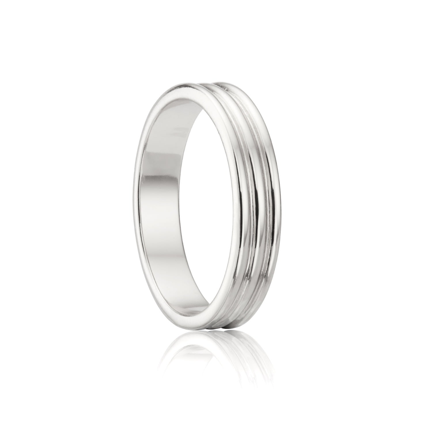Lily & Roo Women's Silver Thick Triple Band Ring In Silver