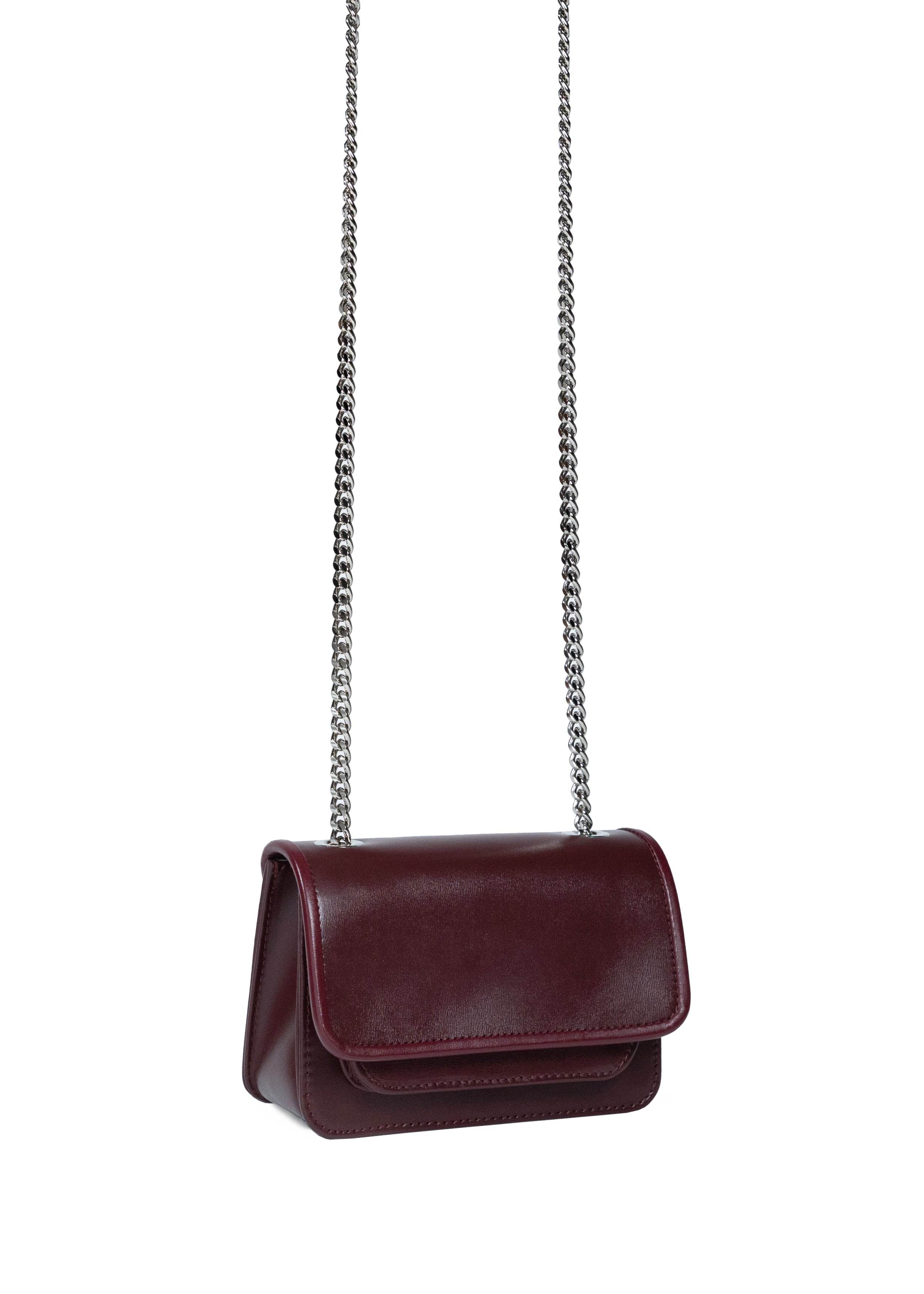 Vaskala Women's Pink / Purple / Red Mini Bag Burgundy With Chain