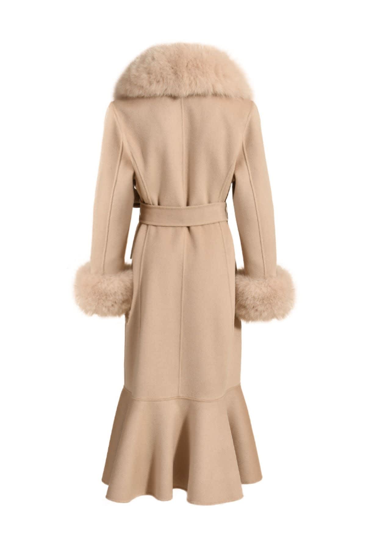 Westminster Cashmere Peplum Coat Beige by Hortons England