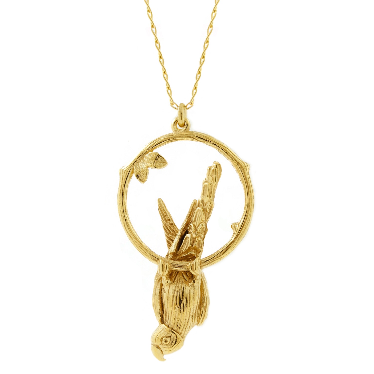 Lee Renee Women's Parakeet Necklace – Large, Upside Down - Gold In Gold