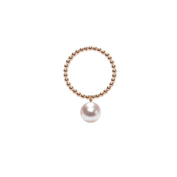 Ora Pearls Gold Orb Ring White Pearl