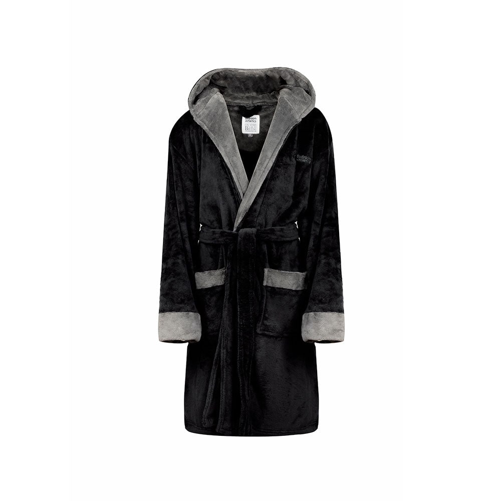 Bedroom Athletics Moore - Men's Flannel Fleece Dressing Gown - Black In Black