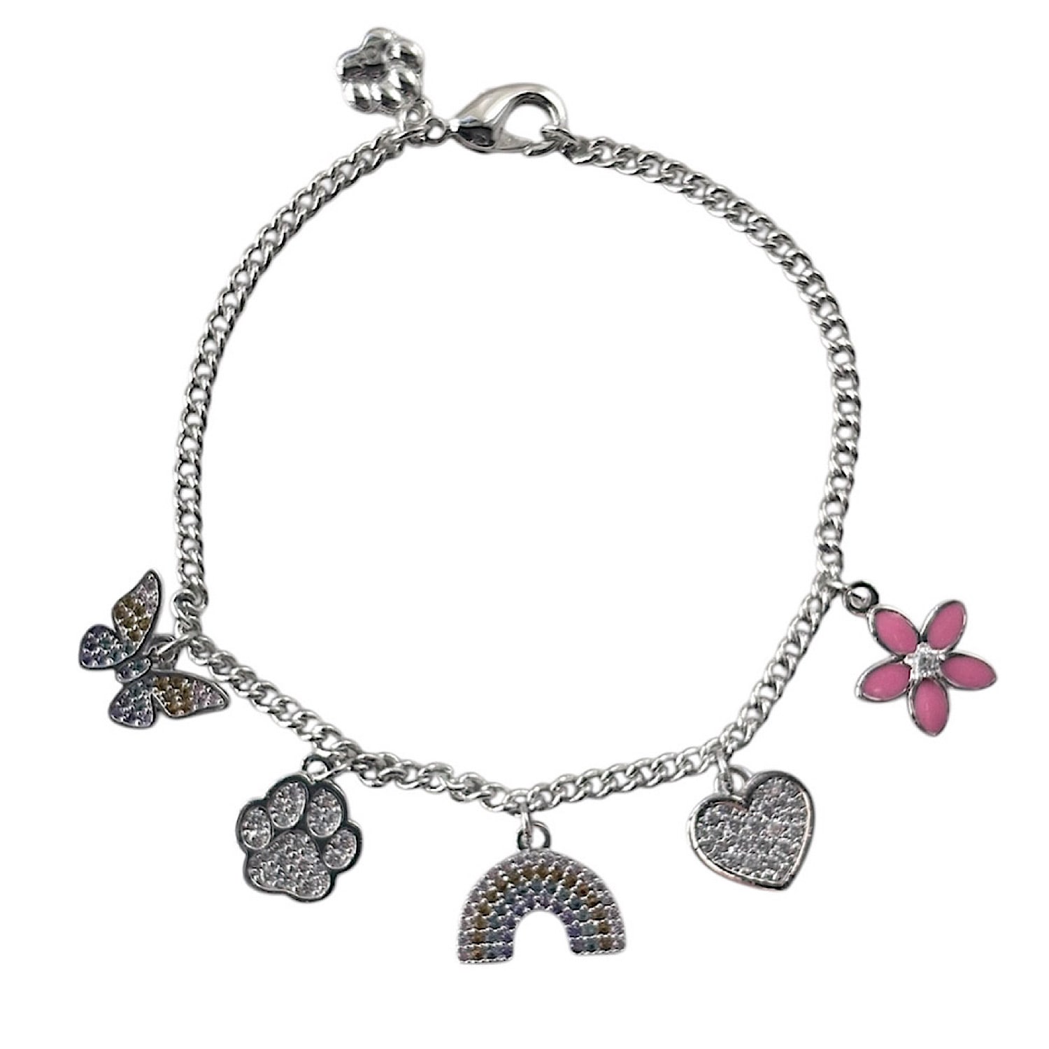 Cloud Haven Men's  Ditsy Charm Bracelet Silver