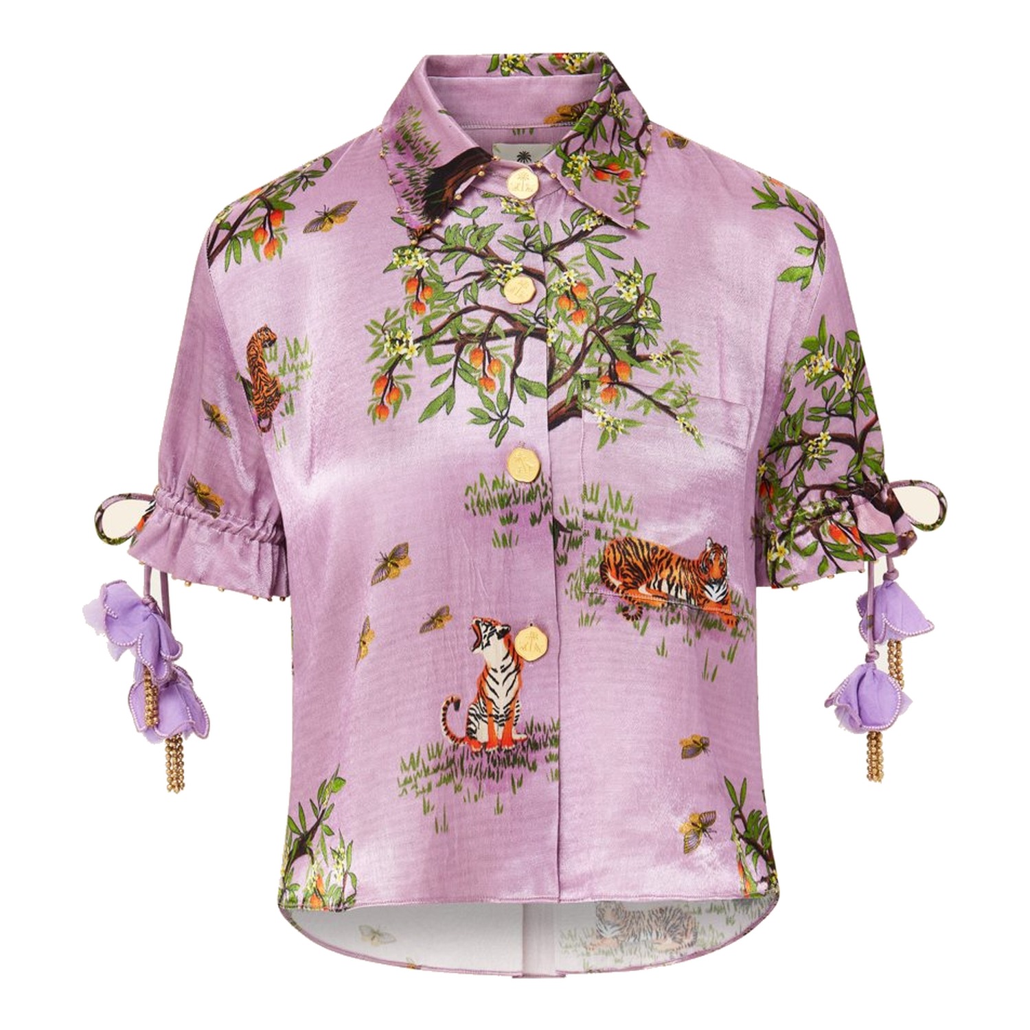 Relaxed Lilac Shanti Tiger Shirt | Ashaki | Wolf & Badger