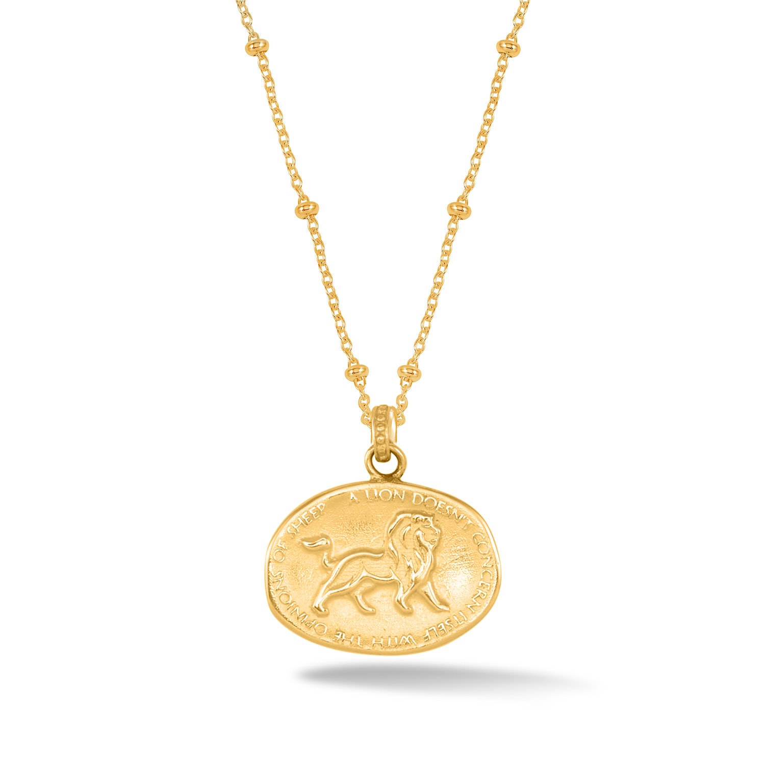 Dower & Hall Women's Lion Talisman Necklace In Gold Vermeil In Gold