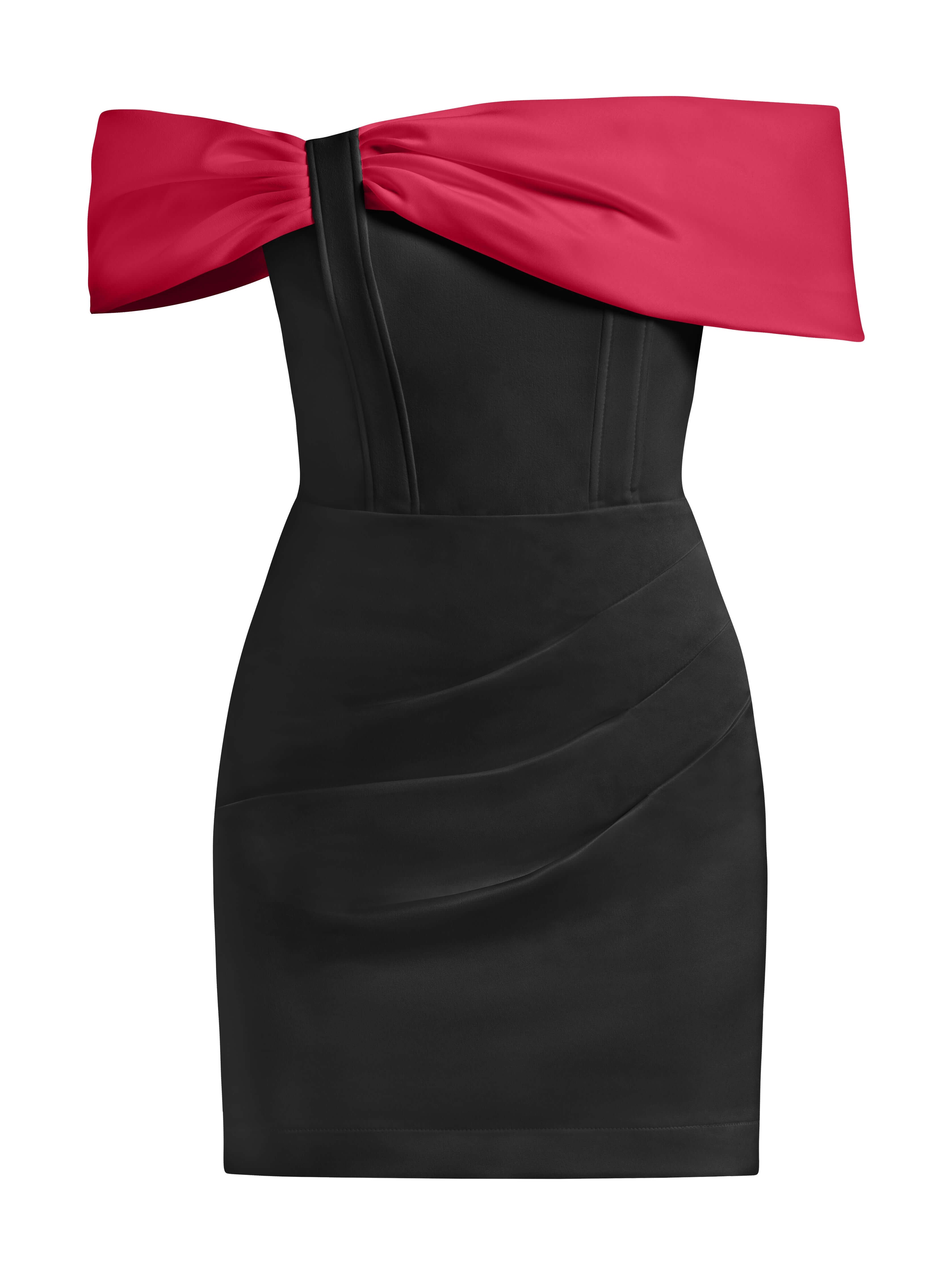 Women's Black / Red Signature Of The Sun Satin Mini Dress, Black & Red | Large | Tia Dorraine