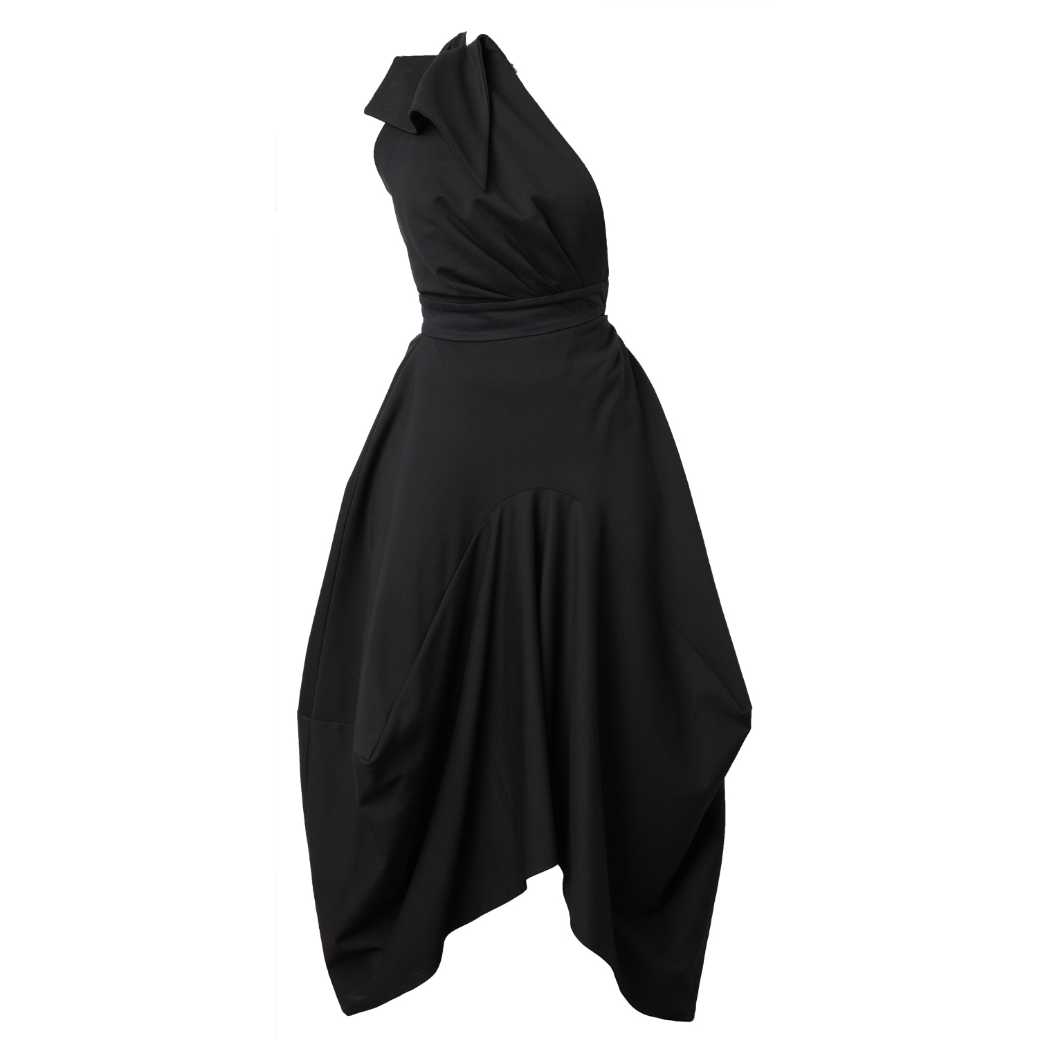 Metamorphoza Women's Asymmetric Black Skirt With Extravagant Detail In Black
