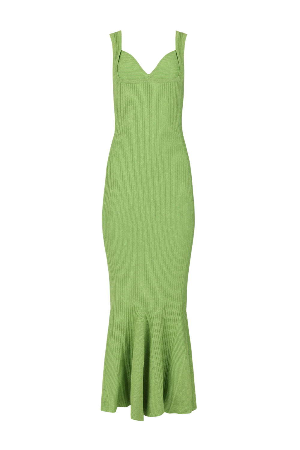 Apple Green Metallic Knit Maxi Dress | ANDREEVA | Wolf & Badger