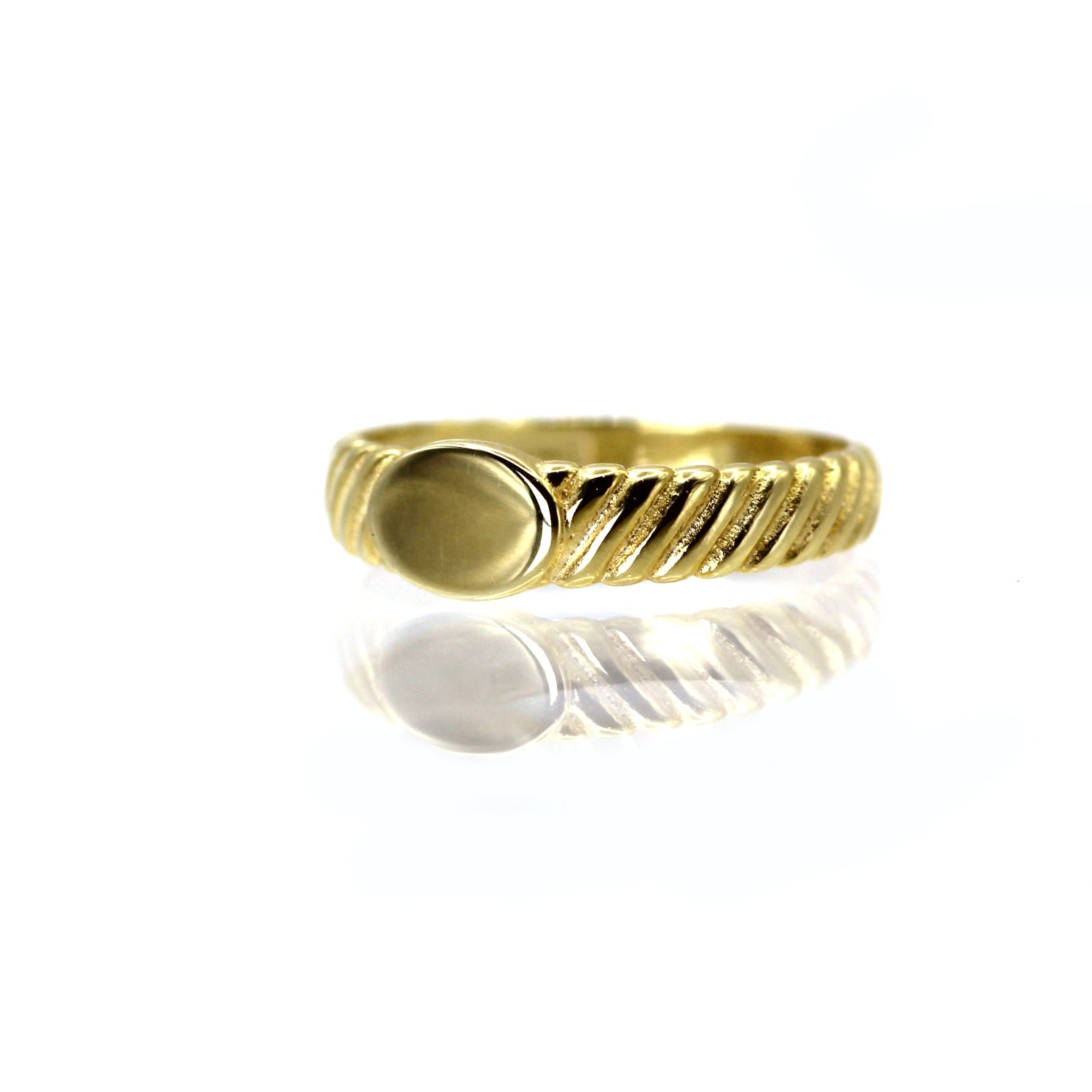 Women’s Gold Rope Signet Ring Vicstonenyc Fine Jewelry