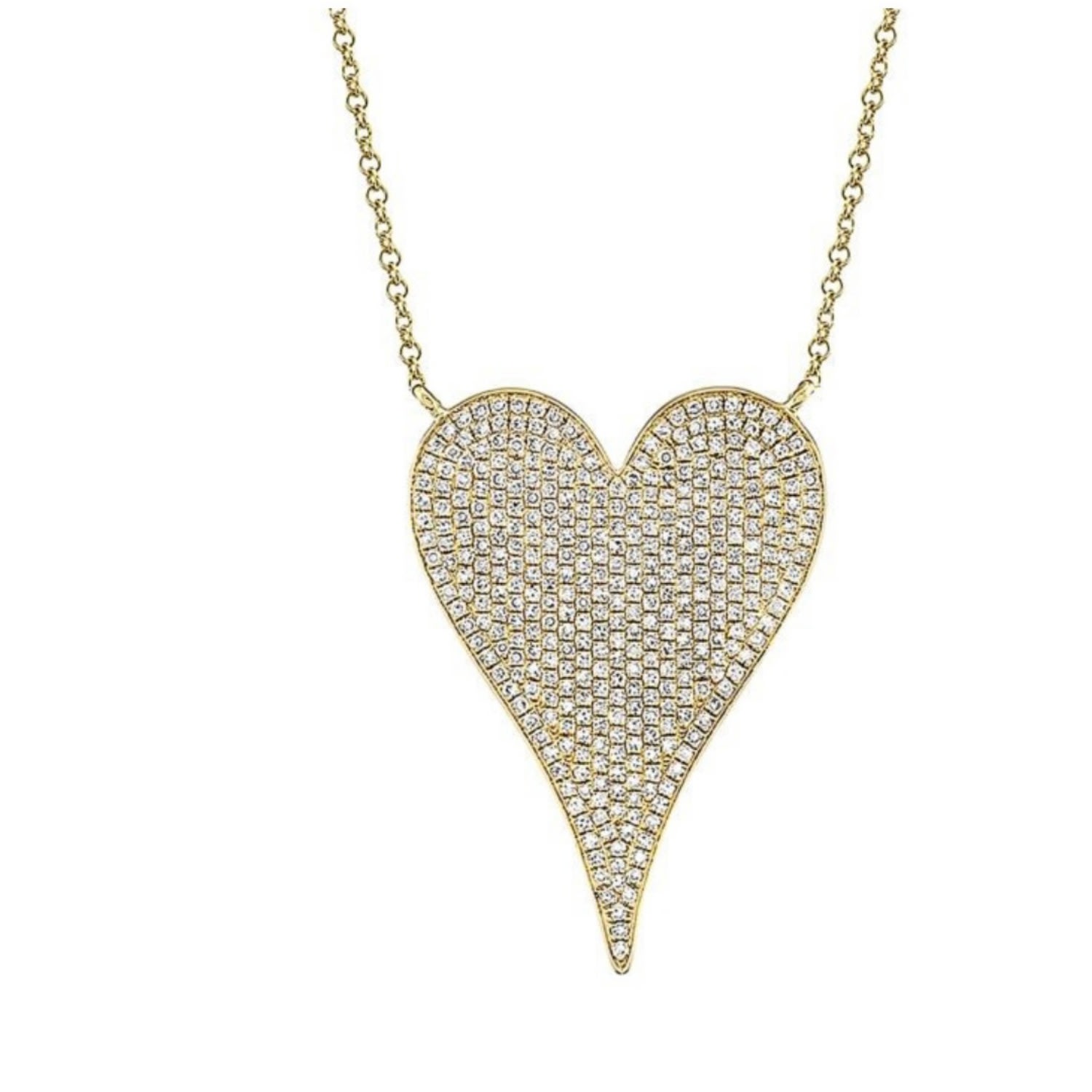 Women’s Gold / Silver Pave Heart Diamond Pendant Necklace Selen Jewels