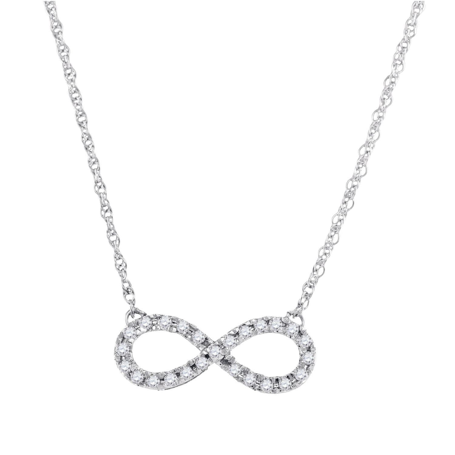 Women’s Diamond Infinity Necklace In 10K White Gold Cosanuova