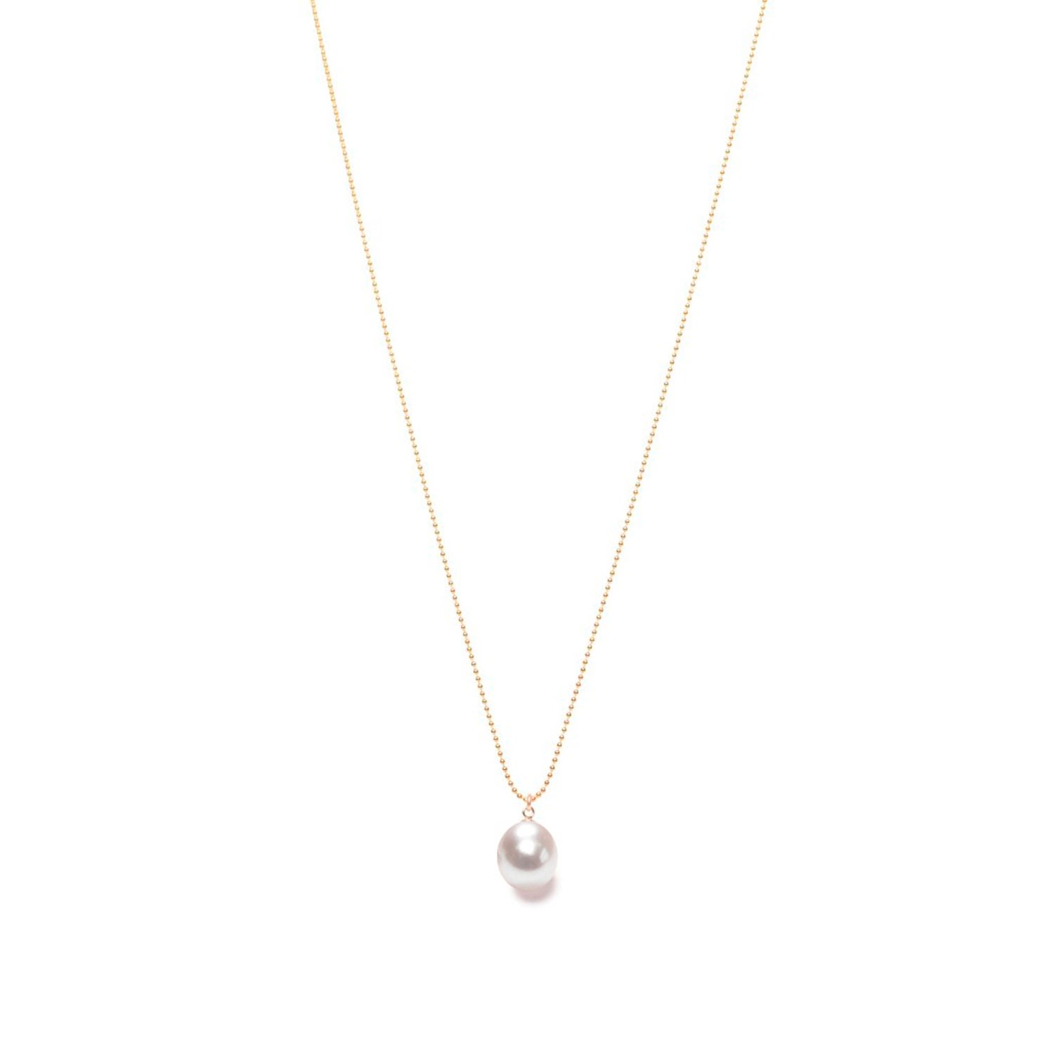 Women’s White / Gold White Pearl Drop Pendant Gold Chain Ora Pearls