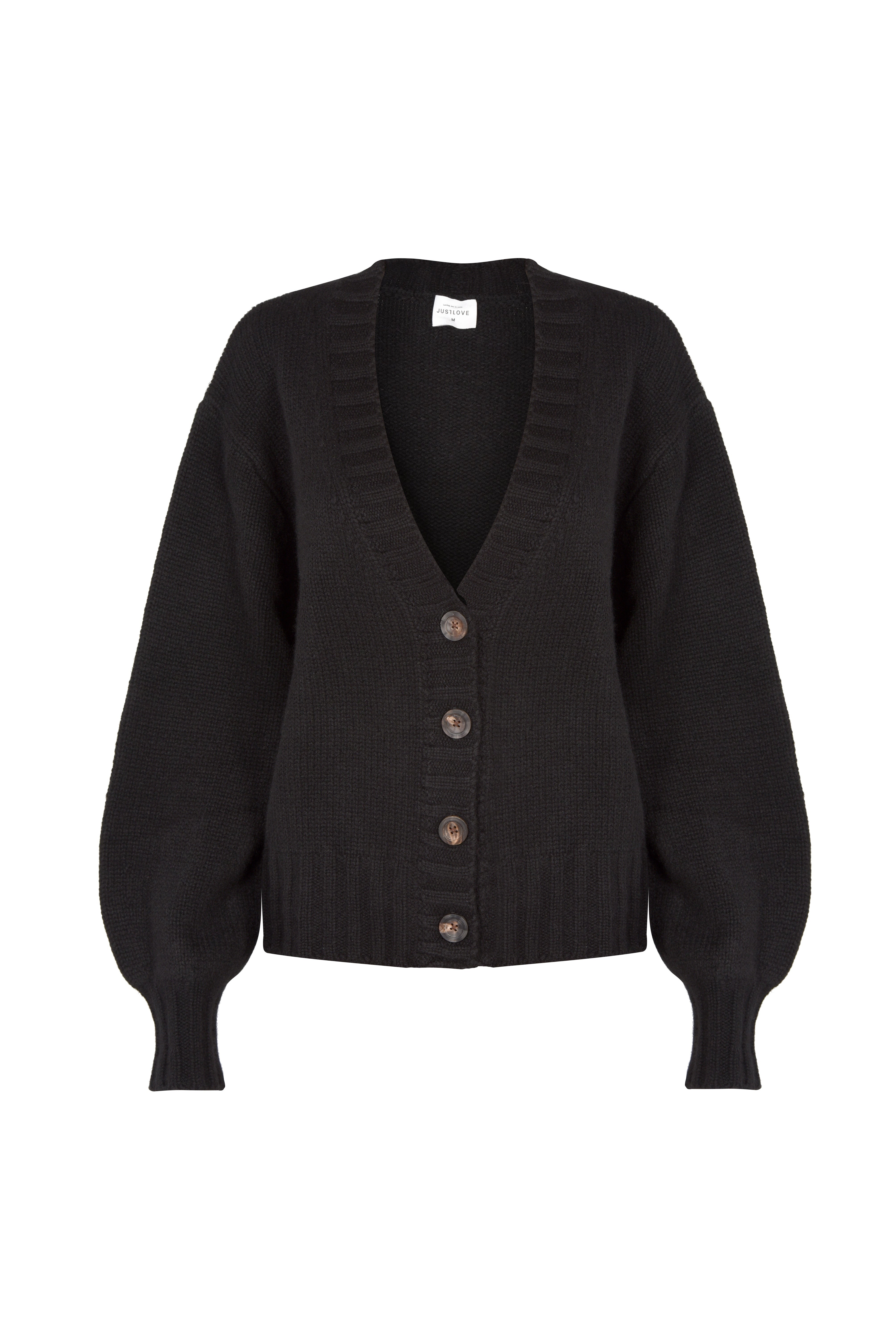Justlove Women's Cashmere Cardigan Supersoft Black Recycled In Black