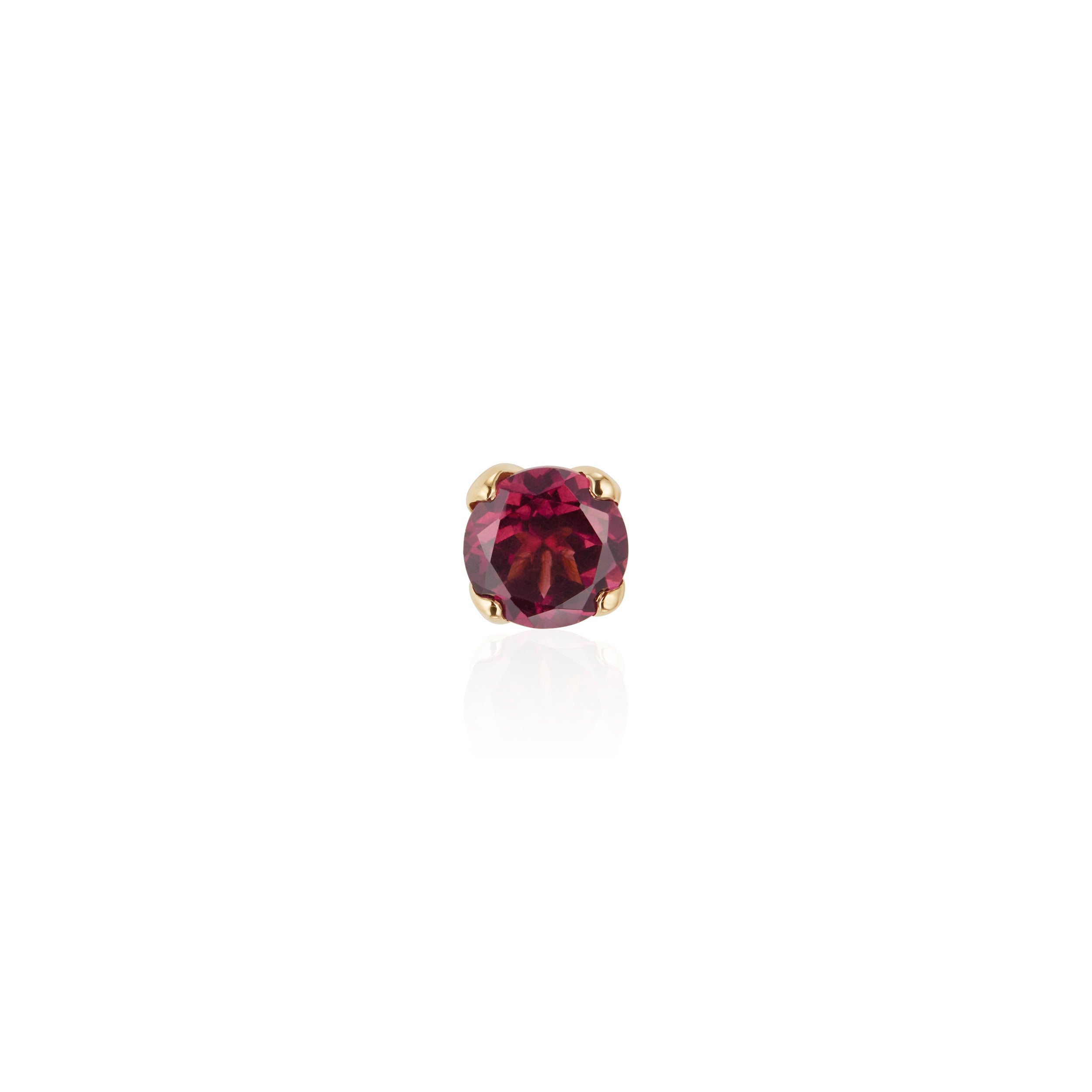 Women’s Gold / Pink / Purple Rhodolite Garnet "H" Stud In 18K Yellow Gold Hannah Allene