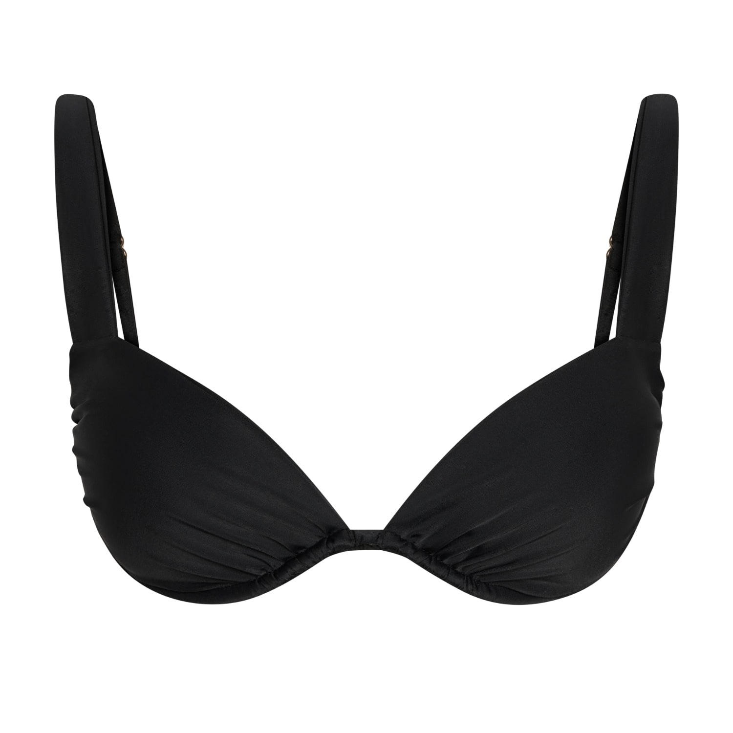 Aja Swimline Women's Calypso Ruched Bikini Bra Top - Black