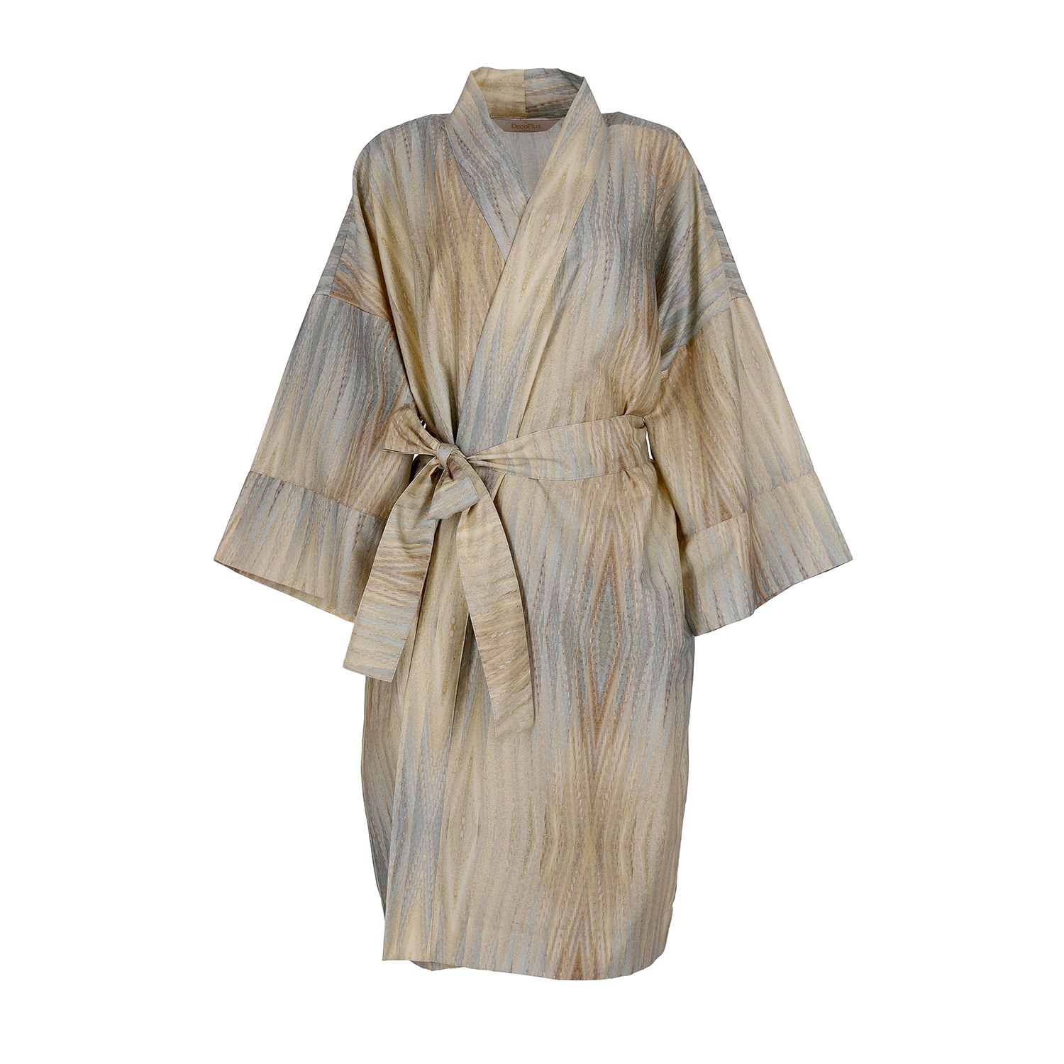 Decoflux Home Women's Yellow / Orange Cotton Robe Kimono Fairy Tale Yellow Print + Gift Wrapping In Yellow/orange