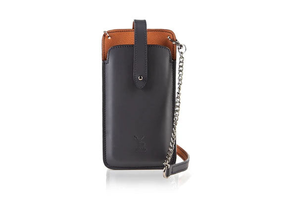 Maison Eli Rose Gold Hands-free Phone & Coin Holder Black In Rose Gold