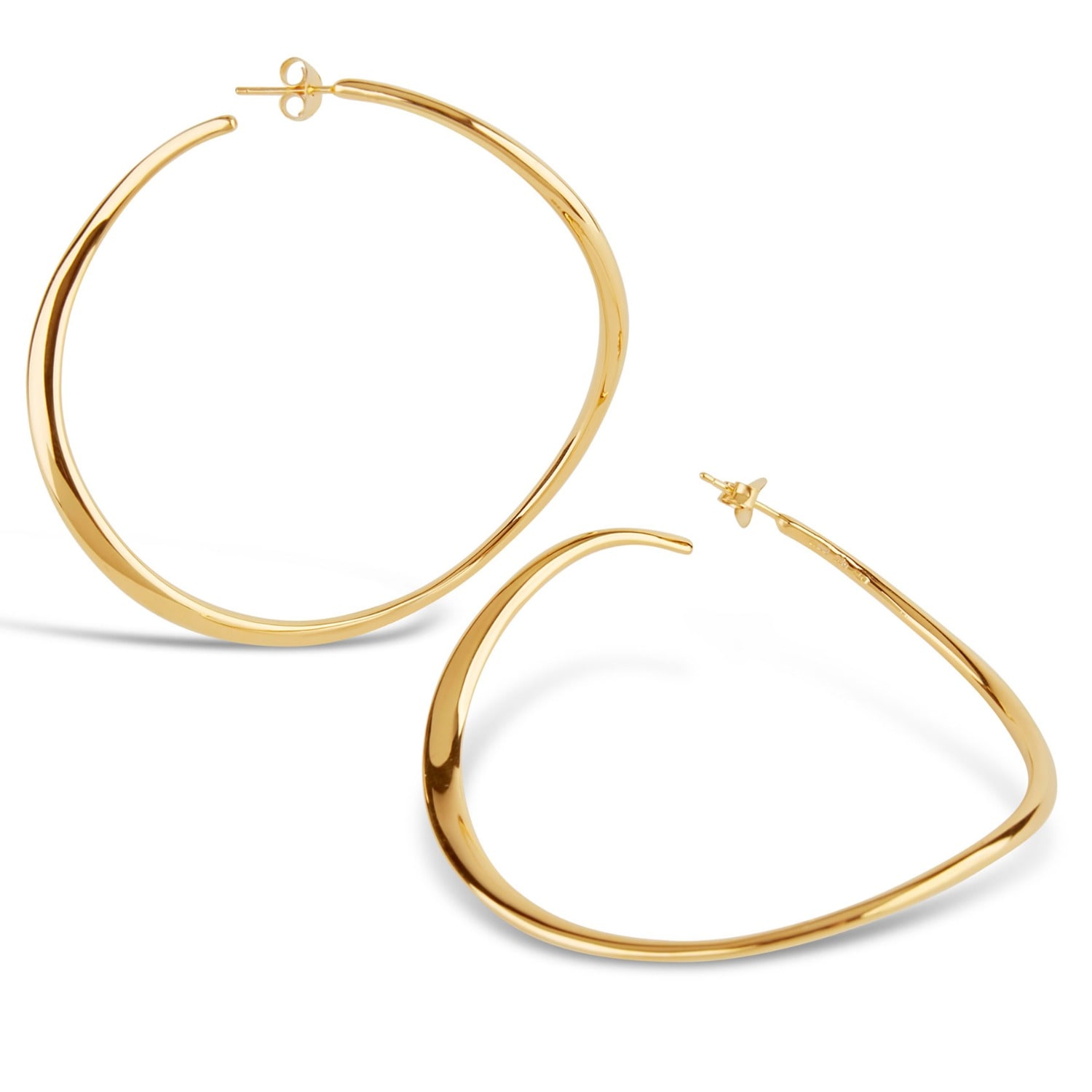 Women's Wave Extra Large Gold Hoops | Dinny Hall