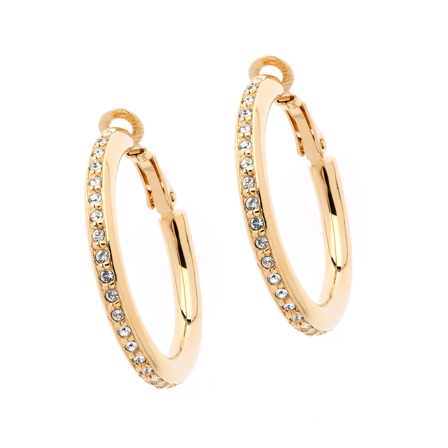 Women’s Gold Crystal Hoop Clip On Earrings Emma Holland Jewellery