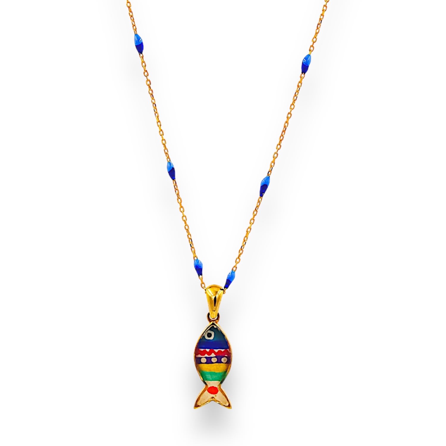1610istanbul Women's Prosperity Gold Fish Necklace In Gold
