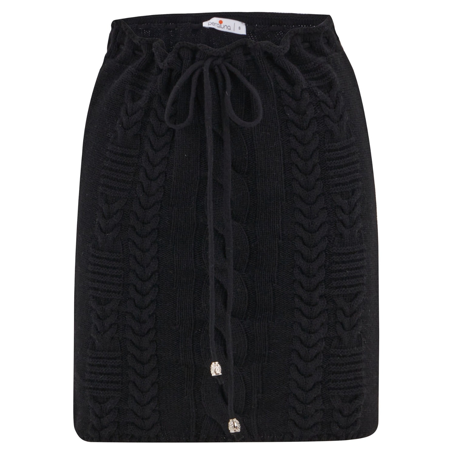 Peraluna Women's Cable Knit Cashmere Blend Knitwear Mini Skirt - Black In Black