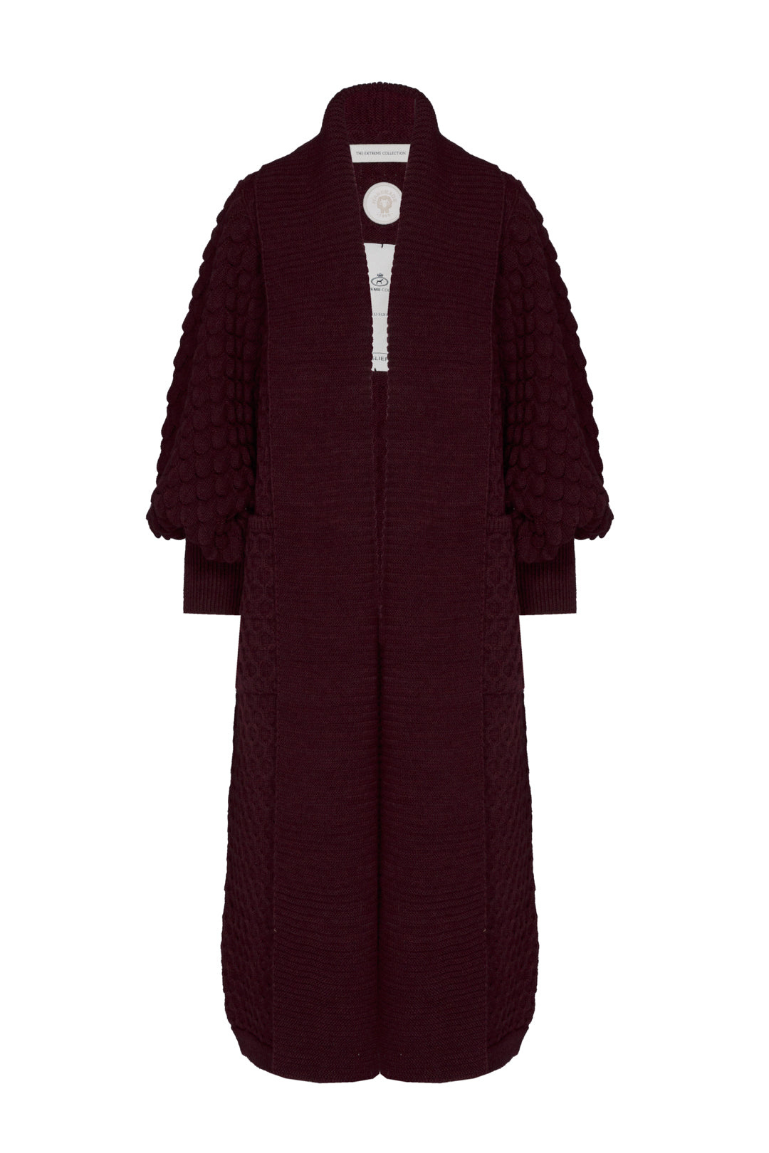 The Extreme Collection Women's Purple Genevieve Long Maroon Cardigan In Red