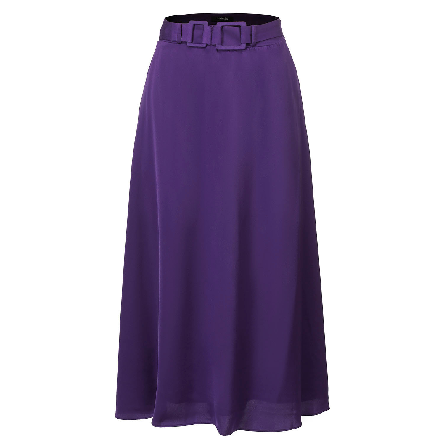 Smart And Joy Women's Pink / Purple Wide Belt Flared Skirt -purple In Pink/purple